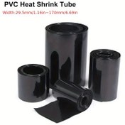 Resim 1m PVC Isıyla Küçülen Tüp, Siyah, DIY Pil Paketi Güç Kaynağı için Dayanıklı İzolasyon Koruma, Güvenli ve Kullanışlı, Genişlik 29.5mm~170mm 
