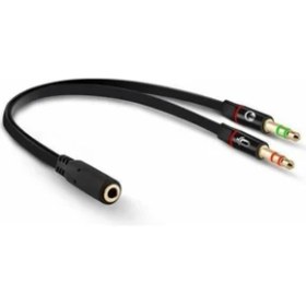 Resim Harry 3.5mm Stereo Aux Kulaklık Mikrofon Girişi Ayırıcı Çoklayıcı Jack Kablo 