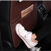 Resim Xuweiwei Siyah Seat Back Counter-kick Pad Storage - Pu Deri Oto Koltuk Koruyucu Anti-kick Torbası Bagaj Koruma Çizilmeye Dayanıklı 