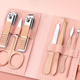 Resim 7 parça/set Tırnak Makası Manikür Seti, Taşınabilir Seyahat Çantası, Tırnak Kenarı Makası ve Kesici Kiti, Profesyonel Tırnak Makası Pedikür Seti, Seyahat için Bakım Seti 