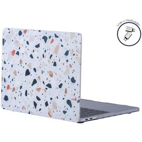 Resim Apple Uyumlu MacBook Air M1 Kılıf 13 İnç Terrazzonl Touchıd'li M1 Air A2337 A2179 A1932 İle Gri 