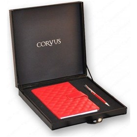 Resim Corvus Kalem ve Ajanda 2 'li Kırmızı Deri Set Cv-10 