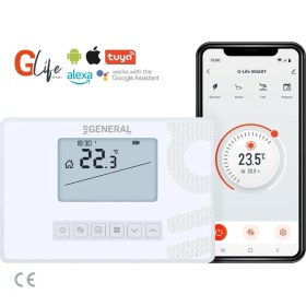 Resim GENERAL Life Mitra HT300S RF Smart Kablosuz Wi-Fi Akıllı Günlük ve Haftalık Programlanabilir Oda Termostatı 