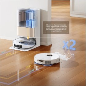 Resim Dreame Tam Otomatik Kendini Boşaltma Temizleme Ultra Heat Robot Süpürge 7000PA Istasyonlu Sıcak Su Yıkama Otomatik Toz Boşaltma Aı Engel Algılama 