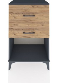 Resim Hyperion Komodin 2 Çekmeceli 60x44x96 Antrasit-çam Antrasit 