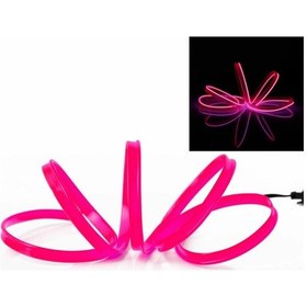 Resim Araç Araba İçi Torpido Ledi Şerit Renkli İp Neon İp Led 3 Metre Pembe 