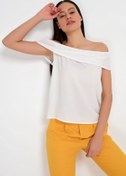 Resim Cotton Mood 91818361 Kobe Madonna Yaka Kolsuz Bluz Ekru 