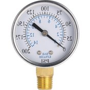 Resim Createtech Su Ölçer Npt Manometre Hidrolik Havuz Göstergesi Filtre Basınç Sensörü Dişli Basıncı 50mm 200psı 14bar 1/4" 0-0 Gb 