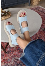 Resim 022 20755 Topukla Kadın Deri Dolgu Topuk Sandalet 