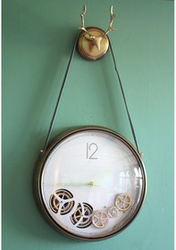 Resim Konyax Çarklı Geyikli Duvar Saati Çok Renkli 