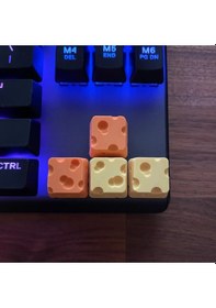 Resim Peynir Temalı Keycap Seti 4 Lü Mekanik Rgb Klavye Uyumlu Renk 