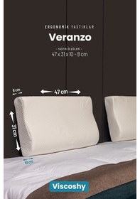 Resim Viscoshy Veranzo Premium Gelişmiş Ergonomik Ortopedik Visko, Lüks, Visco Yastık Beyaz 