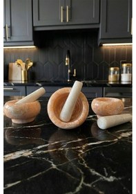 Resim Taşev Mortero Mermer Havan Sarı 