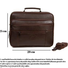 Resim Newish Polo Kasalı Battal Boy Erkek Hakiki Deri El Ve Omuz Askılı Çanta Alvabattal(29*23 CM) 