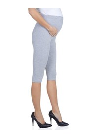 Resim Luvmabelly Maternity 8003-8004-8010 Hamile Kapri Pamuk Tayt-Gri Melanj 
