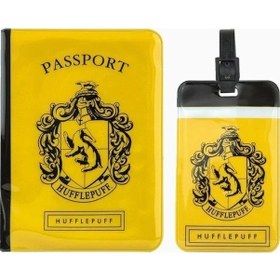 Resim Cinereplicas Harry Potter Hufflepuff Pasaport Kılıfı Ve Valiz Etiketi Seti Kartlık Cüzdan Sarı 