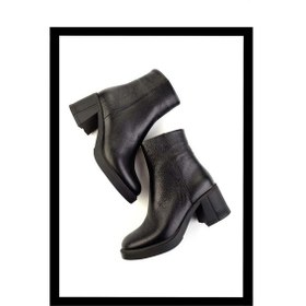 Resim Siyah Hakiki Deri Kadın Bot & Bootie K02274068003 Siyah 