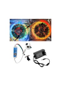 Resim 10 Metre 12v Dış Mekan 60 Pixel Ledli Bluetooth Cep Telefonundan Kumandalı 5a Priz Tipi Plastik Adap 