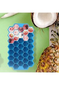 Resim 37 Bölmeli Slikon Petek Şeklinde Buz Kalıbı Yeşil 