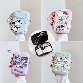 Resim 1 adet for kuromi için for pochacco Karikatür Sevimli Yüksek Değerli Büyük Kapasiteli Bölümlü Fermuar Kapanış Taşınabilir El Çantası Depolama Çantası, Kablolar, Şarj Cihazları, Kulaklıklar ve Madeni Paralar vb. Depolama İçin Uygun 