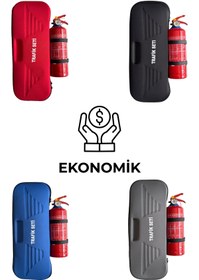 Resim Bilgeden Kırmızı Ekonomik Eva Trafik Seti Ve 1 Kg Yangın Tüpü 4 Yıl Tüvtürk Onaylı Araç Trafik İlk Yardım Set 