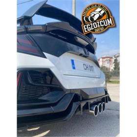 Resim Honda Type-R 100 Mm. Krom Paslanmaz 3 Lü Egzoz Çıkışı Honda Eksoz Ucu 