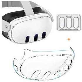 Resim Pazly Meta Quest 3 Vr Kulaklık İçin Pc Kasası, 3 Adet Temperli Cam Lens Filmi, Tempered Glass Lens Film 