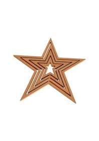 Resim 4'lü Yildiz Ham Mdf, 8mm Kalınlık, 30 Cm Kasnak, Boyanabilir Vidasız Kasnak, Makrome Halkası 
