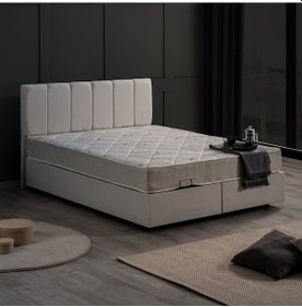 Resim Setaymobilya Baza, Çift Kişilik Defne Krem Baza + Başlık + Comfort Yatak Seti 