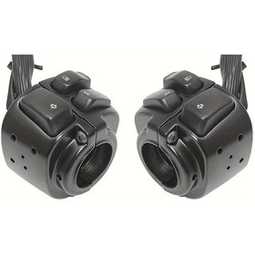 Resim Fochsia 2 Adet Siyah 25mm Dyna Sportster 883 1200 Xl Vrod 1996 2012 Kontrol Anahtarı Kolay Montaj 