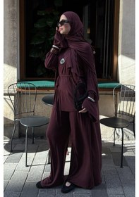 Resim Carell Micro Modal Abaya Mürdüm Çok Renkli 