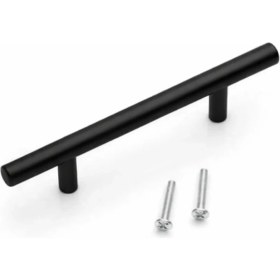 Resim Paslanmaz Metal Kulp, Mat Siyah, Dolap Çekmece Mobilya Kulbu, Tv Ünitesi Yatak Odası Vestiyer Mutfak Için 96 128 160 192 224 320 mm (224 Mm, Adet, 1) 
