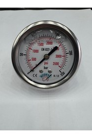 Resim SCOTT Ø 63 mm Gliserinli Tip Manometre 1/4'' Arkadan Bağlantılı 304 Inox Pirinç ( 0 .....250Bar ) 