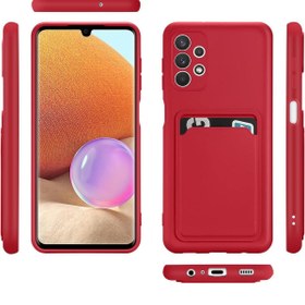 Resim Kipgsm Samsung Galaxy A23 İçin Kılıf Kamera Korumalı Kartlıklı Yumuşak Kadife Slikon Kartvizit Kapak 