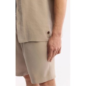 Resim AVVA Erkek Bej Apaj Yaka Soft Touch Kısa Kol Oversize Fit Gömlek A51Y2006 