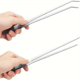 Resim Paslanmaz Çelik Su Çim Pense - Ekstra Uzun Akvaryum Pense 304 Paslanmaz Çelik Kalınlaştırılmış Saplar, Ergonomik Tasarım Balık ve Bitki Bakımı İçin, Elektrik Gerektirmez, Dayanıklı Tamir Aracı, Balık Tankı Aksesuarları, Şık Metalik Kaplama, Güçlü Yapı 