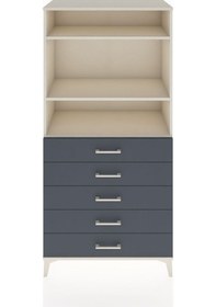 Resim Hyperion Dolap 3 Raflı 5 Çekmeceli 88x44x182 Aytaşı-antrasit Aytaşı 