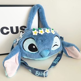 Resim 1 adet Disney Stitch Plush Crossbody Çanta - Canlı Mavi ve Pembe Karakter Tasarımı Fermuar Kapatma ile, Sevgililer Günü, Noel, Doğum Günleri ve Partiler için Mükemmel Hediye, Elde Yıkanabilir Polyester Astar, Disney Çanta, Rahat Aksesuar, Dikişli Dokuma 