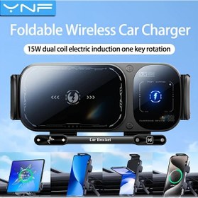 Resim Dashanshop Gri 15w Kablosuz Araç Şarj Cihazı Otomatik Kelepçeli Ayarlanabilir Montaj İphone Uyumlu Samsung İçin 