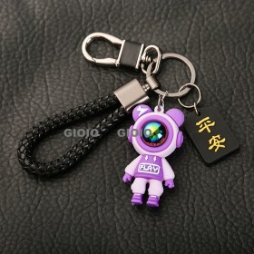 Resim Silver1 Zarif Anti-Kayıp Araba Anahtarlık Okul Çantası Çekicilik Bebek Yaratıcı Erkek ve Kadın Çift Yıldız Ayı Anahtarlık (Yurt Dışından) 