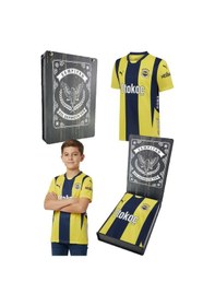 Resim Fenerbahçe Orijinal Lisanslı Unisex 24-25 Yeni Sezon Çubuklu Çocuk Forması Lazer Kutu Hediyeli Sarı - Lacivert 