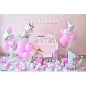 Resim Pazly İlk Doğum Günü Arkaplanı, 2.1x1.5m, Polyester, Pasta Balon, Çocuk-bebek Fotoğraf Stüdyosu 