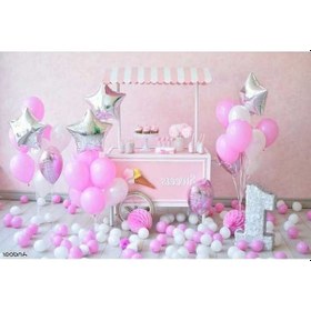 Resim Pazly İlk Doğum Günü Arkaplanı, 2.1x1.5m, Polyester, Pasta Balon, Çocuk-bebek Fotoğraf Stüdyosu 