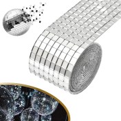 Resim Buffer®1 Metre Uzunluğunda Gümüş Renk Aynalı Mozaik Taşlı Dekor Bandı 4 cm x 1 mt 