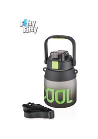 Resim 1000ml Askılı Tek Kapak Çift Kullanım Pipetli/pipetsiz Kullanım Softtouch Su Matarası 