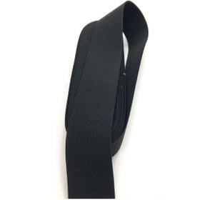 Resim Çamaşır Don Etek Bel Paça Bebe Lastiği Yassı Yumuşak Bel Lastik 25 Metre Siyah-4.5 Cm 