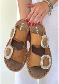 Resim Biçomi Hertas Vizon Nubuk Tokalı Terlik Çok Renkli 