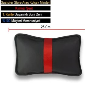 Resim Saab 9000 1984-1998 Oto Koltuk Kırmızı Şerit Boyun Yastığı 2 Adet 