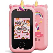 Resim Çocuklar İçin Telefon, 3 4 5 6 7 8 9 10 11 12 Yaşındaki Kızlar/erkekler İçin Oyuncak Telefon, Küçükler İçin Dokunmatik Ekran Telefonu Öğrenme Oyuncağı, Video İle Çocuk Kamerası, Kızlar İçin 512mb Pembe 