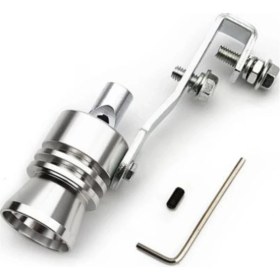 Resim Üniversal Egzoz Islık Aparatı Egzoz Ucu Turbo Sesi Large 29 mm Krom 